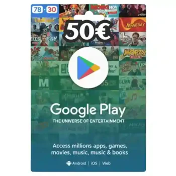 Carte Google Play 50€ Maroc – Recharge Officielle Rapide et Sécurisée